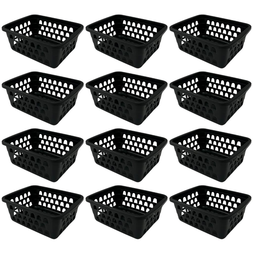 Kit 12 Cestos Organizadores Multiuso Pequeno Empilhável Armário Gaveta Lavanderia 16x12x6
