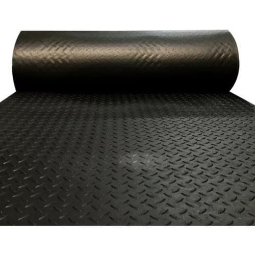 7m Piso Diamante emborrachado preto 3mm x 1m Larg. Antiderrapante e resistente