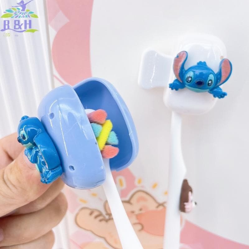 B & H Jul Cartoon Stitch Escova De Dentes Capa Protetora De Clipe De Plástico Portátil Para Uso Doméstico Ferramenta De