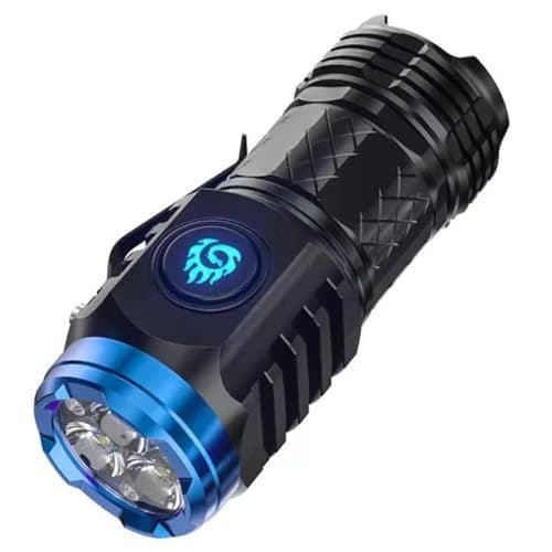 [Lanterna LED De Três Olhos Alemã Mini Flash Monstro Ultra-Poderente , Adequada Para Camping , Caminhadas E Exteriores