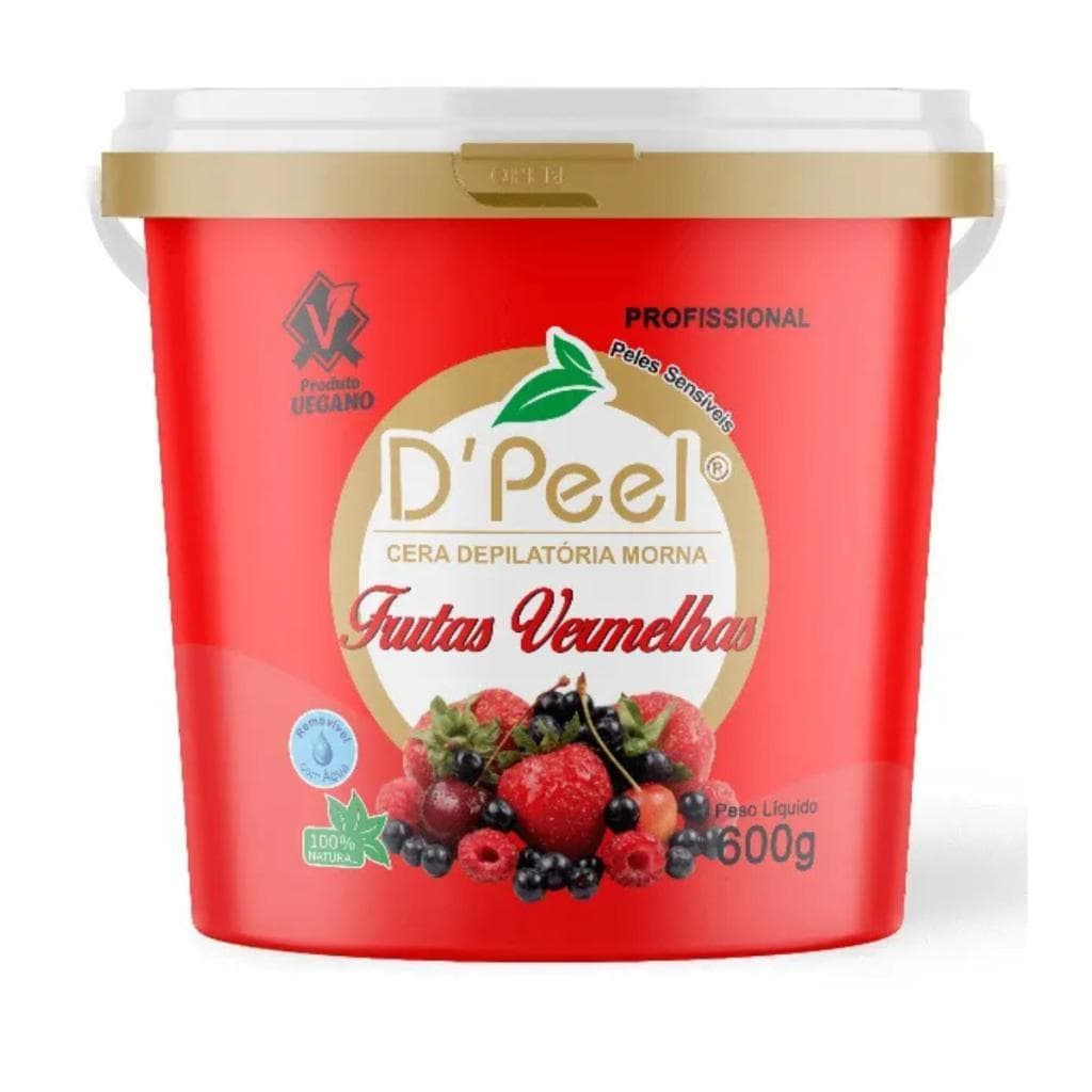 D´Peel - Cera Depilatória Morna 600g - Frutas Vermelhas  - Reds