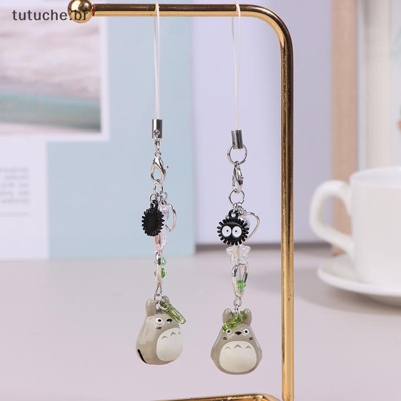 TU Japonês Anime Totoro Telefone Cordão Kawaii Dos Desenhos Animados Pingente De Móvel Chaveiro Anti-Perdido Tiras Celul