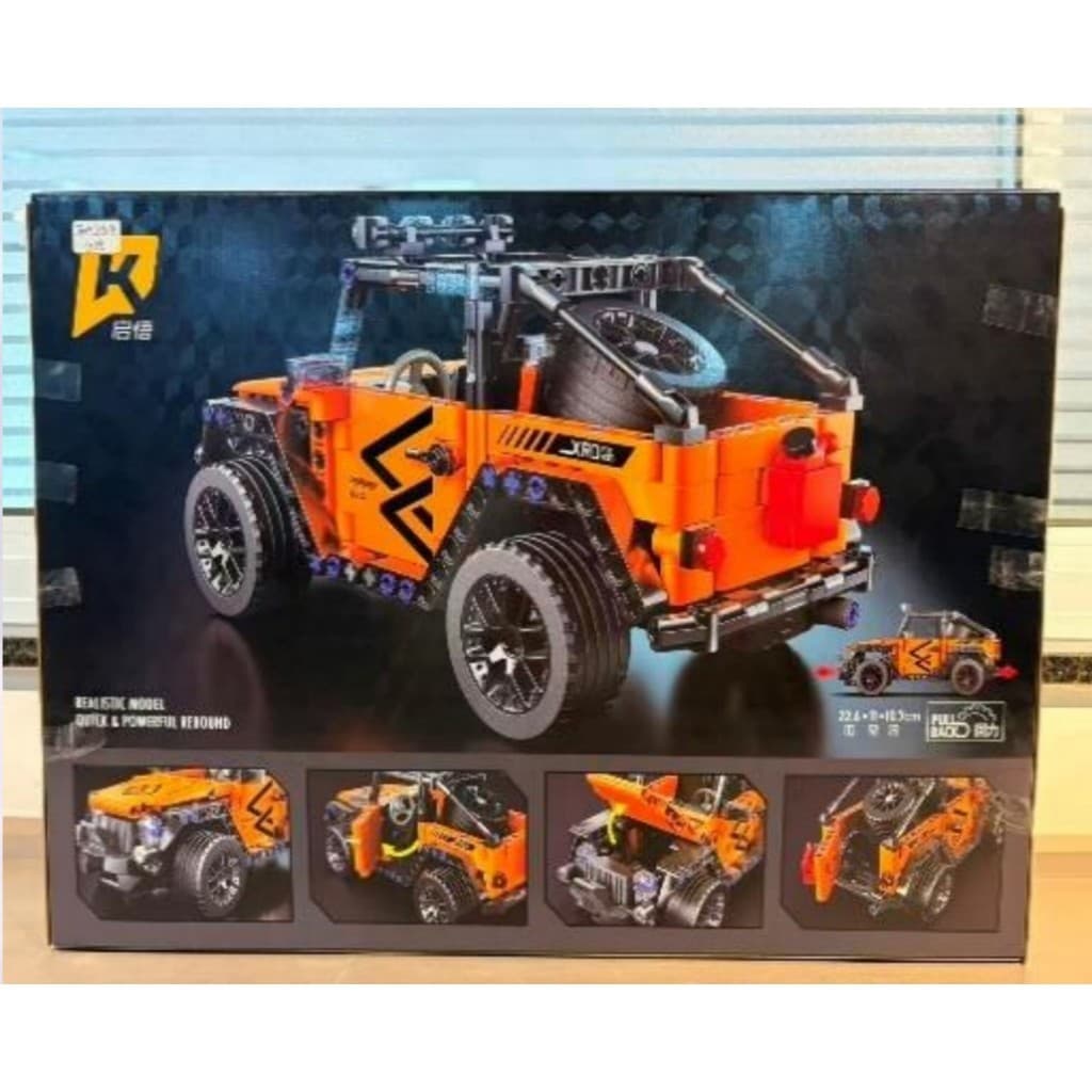 Conjunto de Blocos de Construção Jeep Off-Road com Retração 1:18