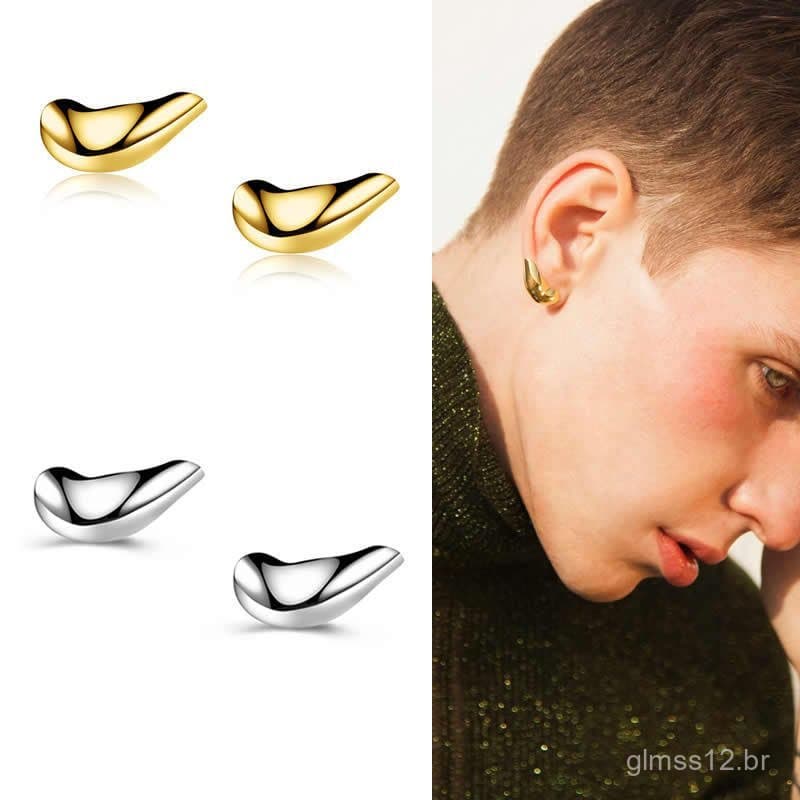 Brincos tridimensionais 3D de designer europeu e americano para homens e mulheres, brincos de cobre banhados a ouro, ace