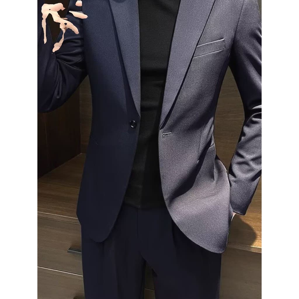 Almofadas de ombro estilo britânico terno pequeno masculino bens europeus ajuste fino roupa Formal único serviço de alim