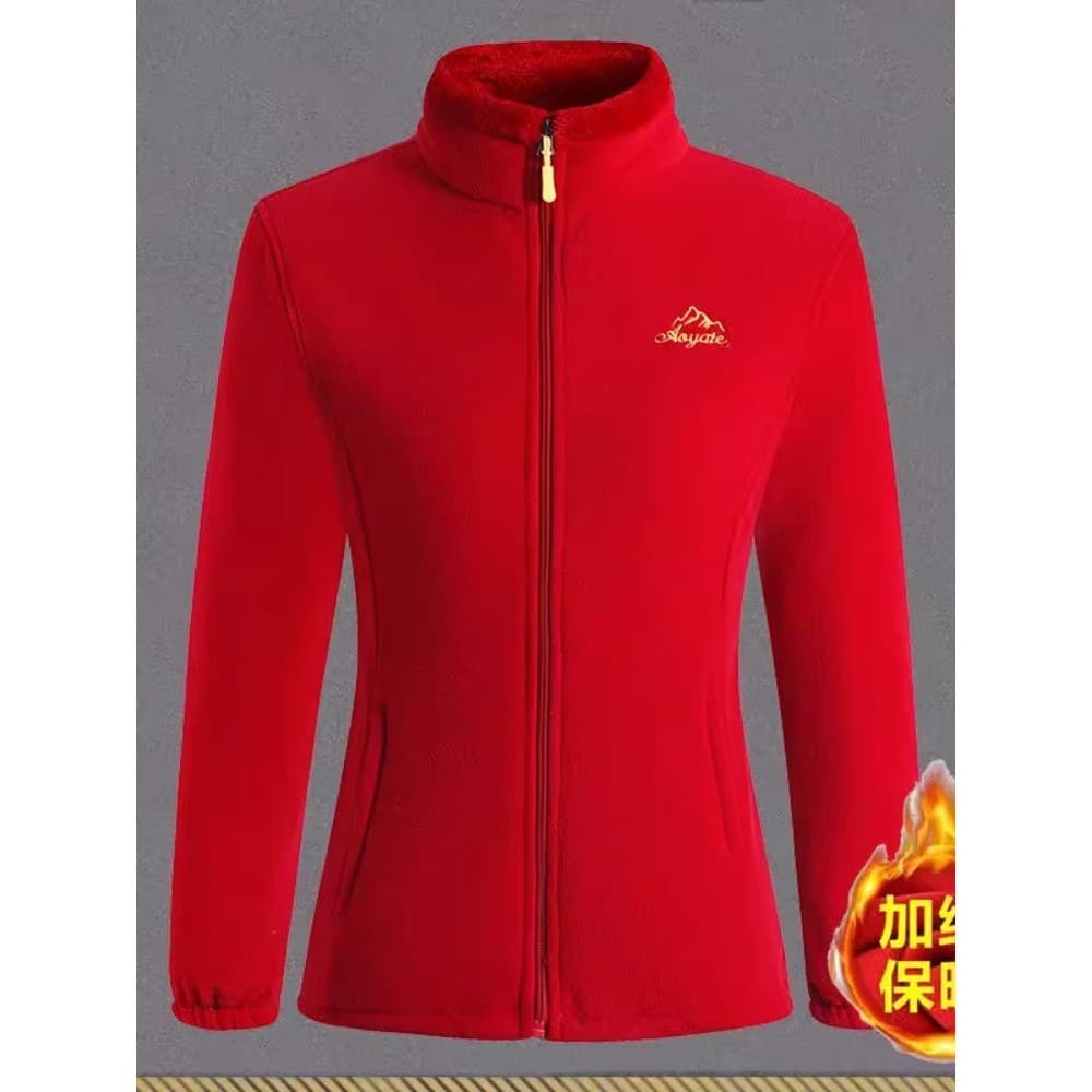 Jaqueta de lã Polar para mulheres idosas de meia-idade, gola alta, espessada, quente, inverno, Plus Size, moletom femini