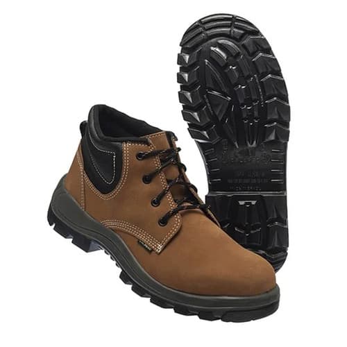 Botina de Amarrar CBAX 4116 Couro Nobuck Biq. Plastica Caramelo Calbras