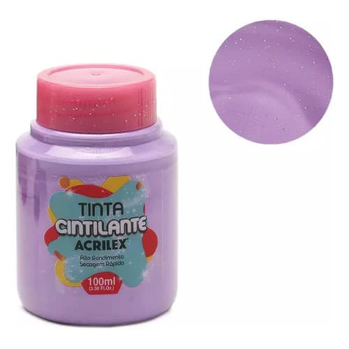 Tinta Acrilex Cintilante 100ml Artesanato Lilás
