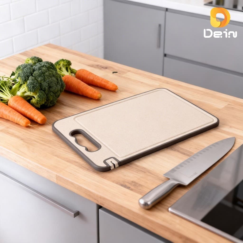Tábua de Corte Dupla Face Antiderrapante com Textura para Carne Legumes e Descongelar 2 Modelos