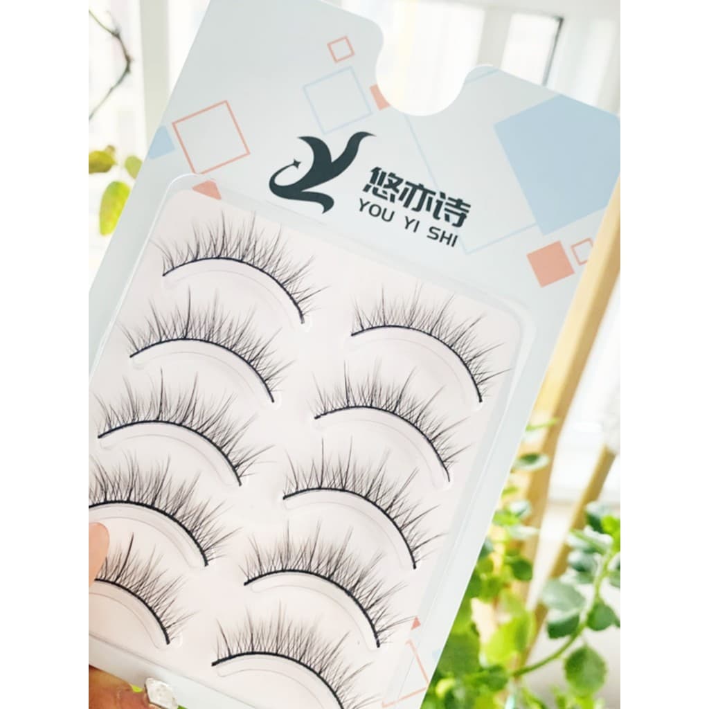 Cílios cômicos sanduíche de pelúcia Yu Yishi!Cílios postiços de haste dura maquiagem tailandesa feminino raízes de ondul