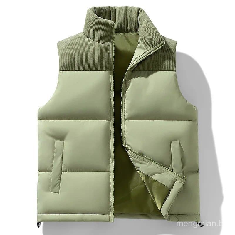 Colete acolchoado de outono 2025, novo, grosso, para homens e mulheres, estilo solto, tipo jaqueta puffer.