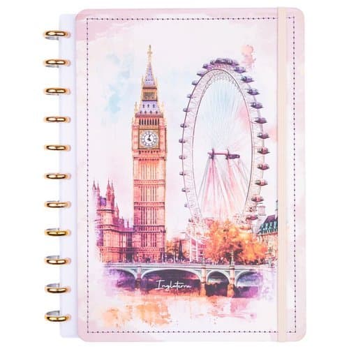 Caderno Grande Capa Dura Sistema Disco Flexivel Folhas Reposicionaveis Organizado Estudos Anotacoes Praticas Duravel