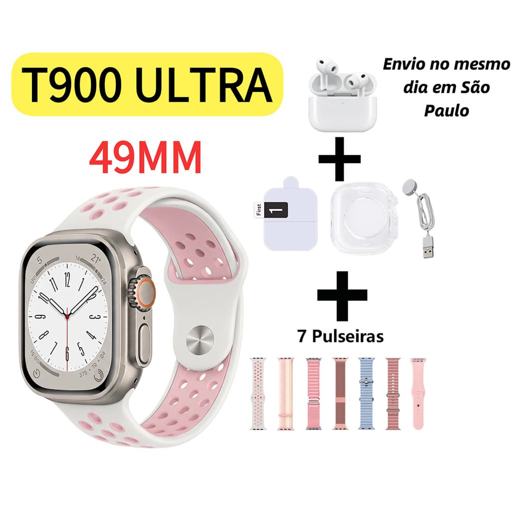 Novo estilo T900 ULTRA relógio inteligente com fone de ouvido Bluetooth monitoramento de frequência cardíaca entrega de
