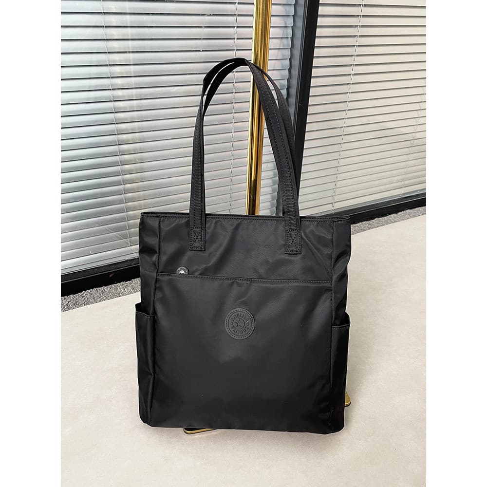 Bolsa de ombro de grande capacidade, simples, leve, sacola de classe, Casual, lavagem, pano de Nylon, feminina, portátil