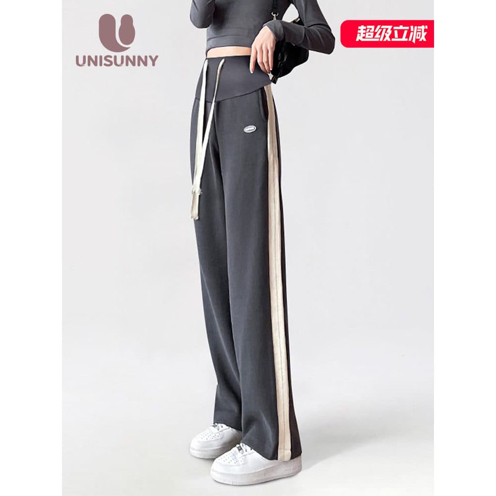 Unisunny calças de maternidade roupas de primavera em linha reta esportes calças casuais exterior Wear primavera outono
