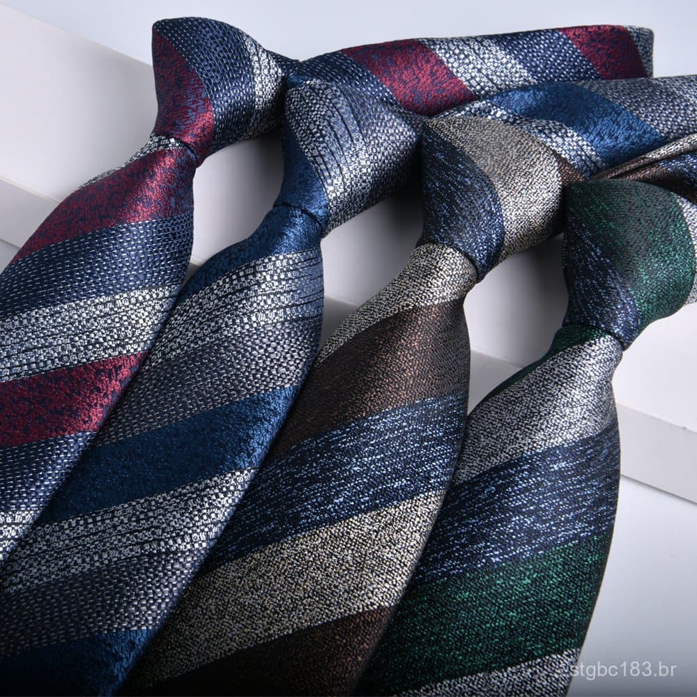 Gravata Formal Masculina para Negócios, Listrada, 7-8cm, Jacquard, Executiva, Profissional, Novo Estilo Verão 2025