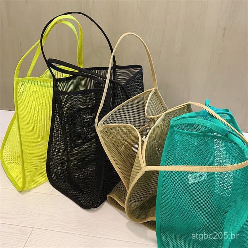MONA 2020 Nova Bolsa de Ombro Transparente em Malha Estilo Ins, Bolsa de Compras Leve e Fashion