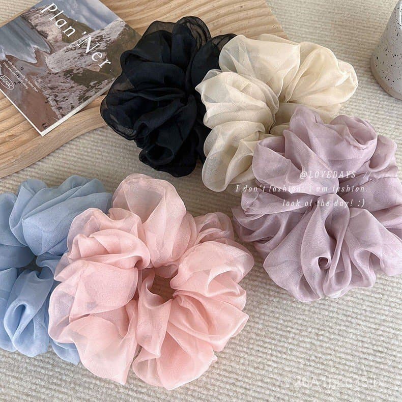 O mesmo estilo do influenciador do Instagram, um lindo e elegante elástico de cabelo, um macio scrunchie de organza, ace