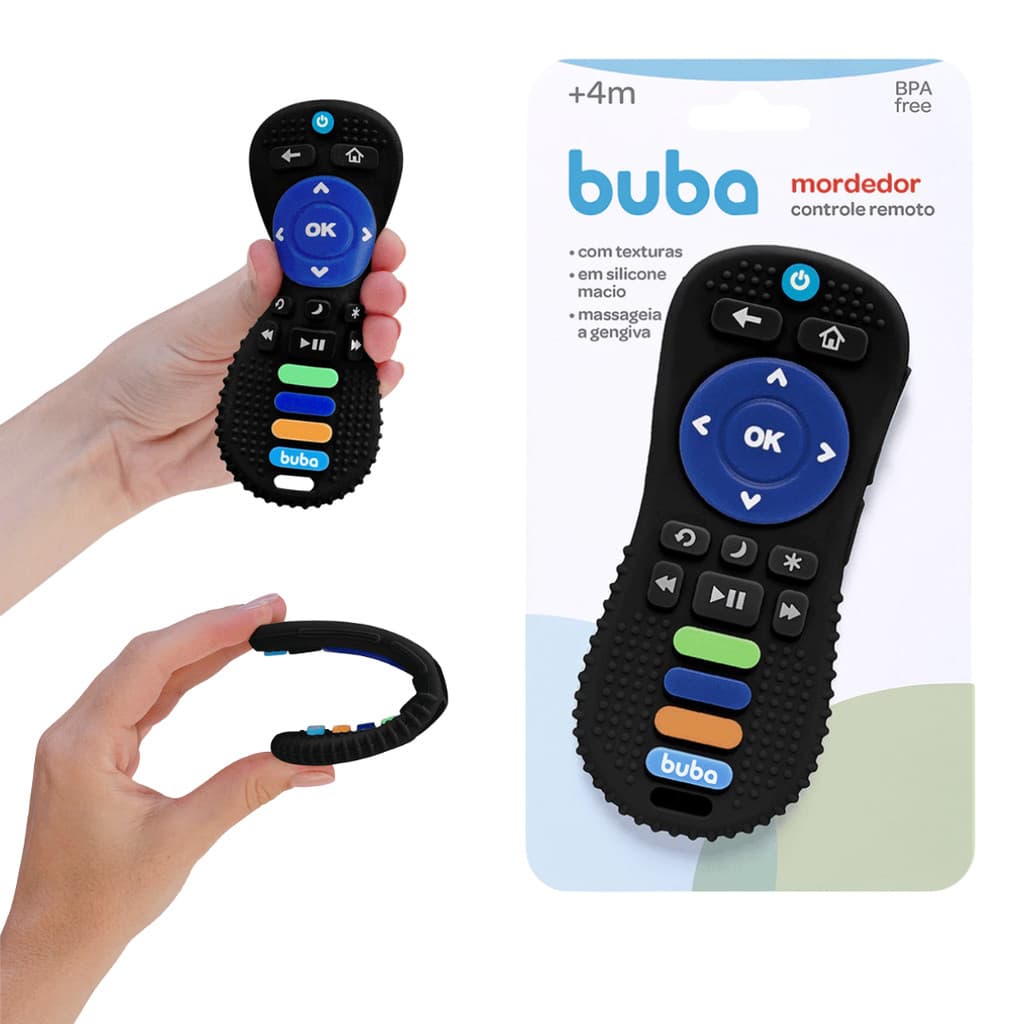 Mordedor De Controle Remoto Silicone para Bebê Buba Brinquedo Mordedor para Bebê Macio