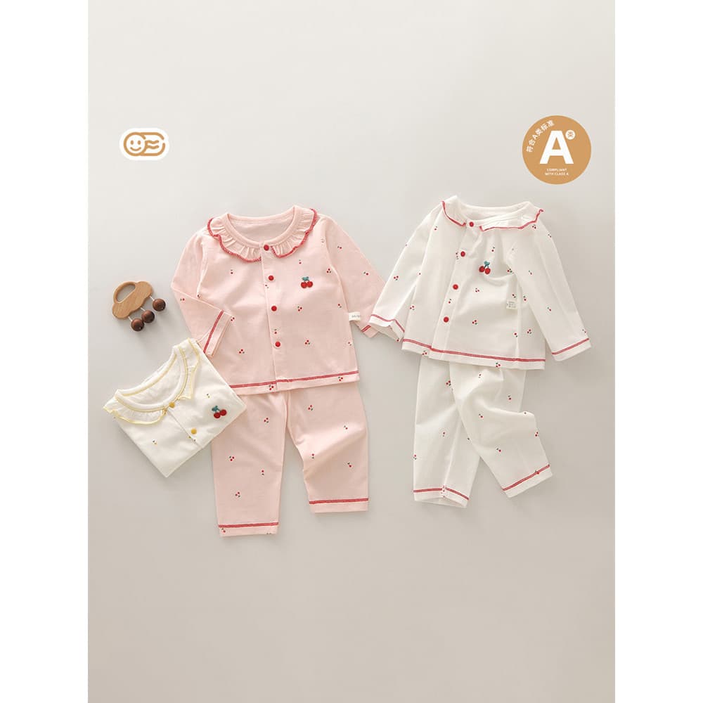 Uau, wow bebê puro algodão terno Homewear pijamas infantis pijamas roupa interior classe A roupas de verão bebê menina t