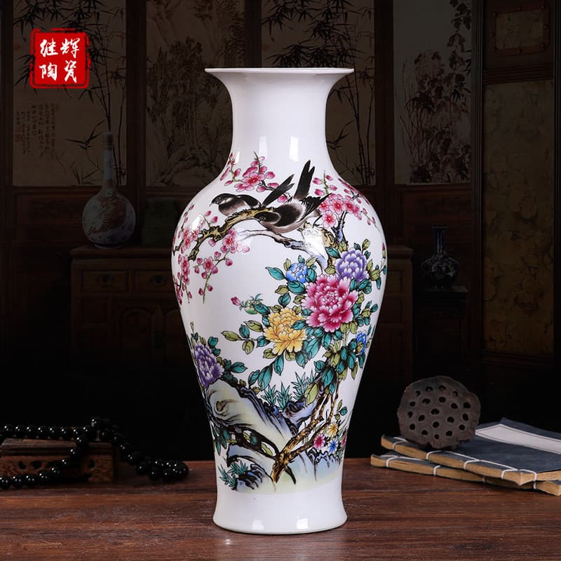 2026 novo estilo Jingdezhen vaso de cerâmica arranjo moderno vaso antigo estilo chinês sala estar decoração par garrafa
