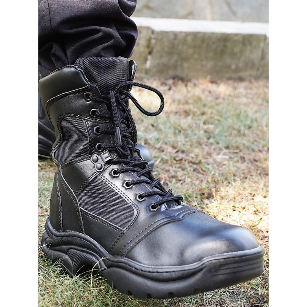 Primavera respirável botas de combate zíper botas gerais de aço de alta qualidade toe-toe ventilador militar ao ar livre