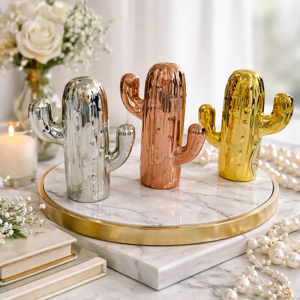 Decoração de Cacto em Cerâmica...