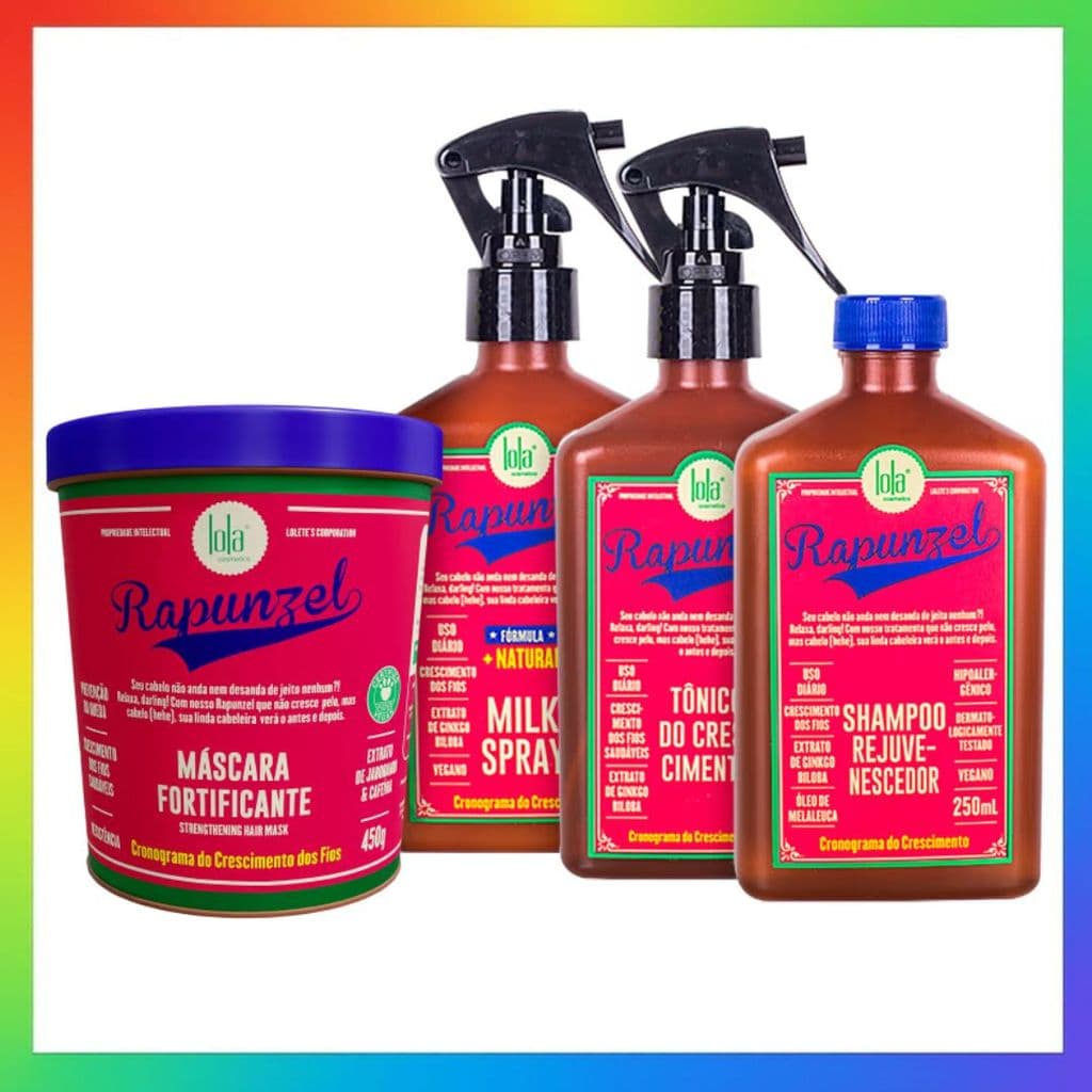 Kit Lola Rapunzel Completo – Shampoo, Máscara, Tônico, Milk