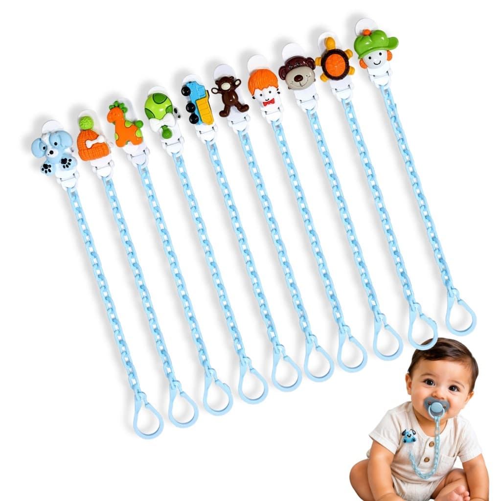 Kit até 10 Prendedor de Chupeta Bebê Infantil Menino e Menina Correntinha Bichinhos Sortidos