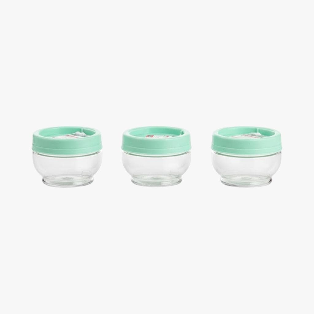 Kit Porta Condimentos Gire Trave 155ml 3 Peças Verde Água Temperos Cozinha Organização Giro Fácil