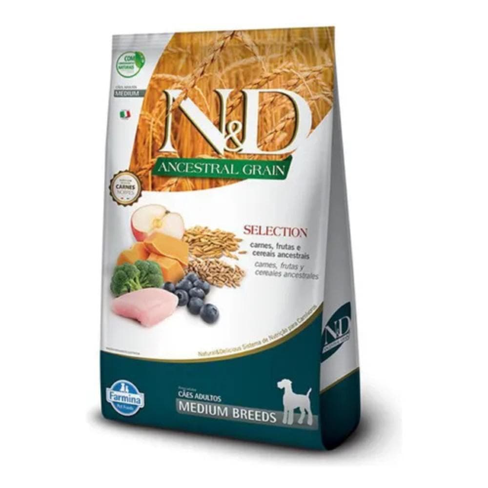 Ração N&D Ancestral Selection Cães Médios 15kg Carne E Frutas
