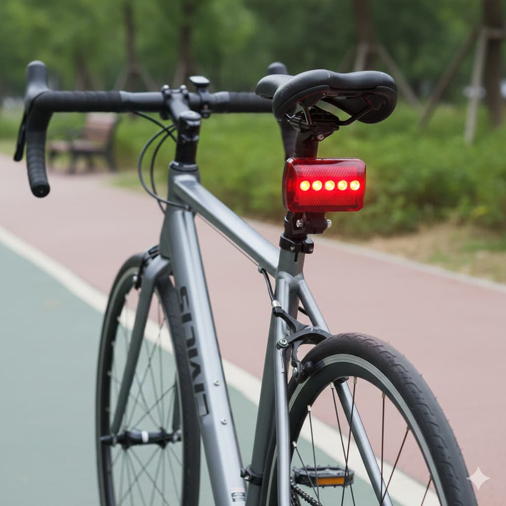 Lanterna De Segurança Com Sinalizador Para Bicicleta - Bike 5 Leds Traseiro 7 Funções