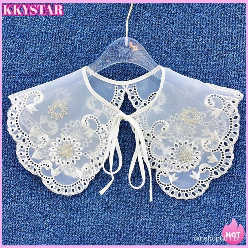 KKXYSTAR Gola De Renda Feminina , Roupas Infantis , Camisa Destacável , Bordado