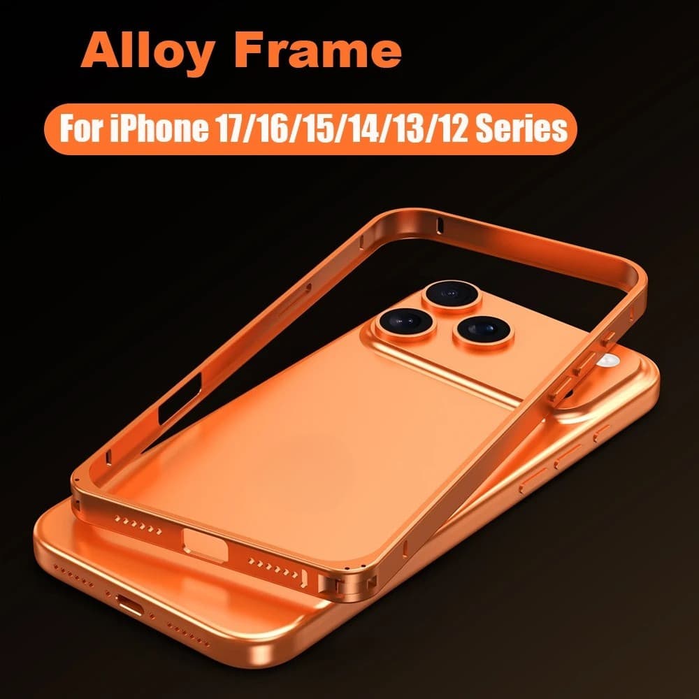 Capa De Telefone Luxuosa Com Moldura De Liga De Metal Removível Para iPhone 17 16 15 14 13 12 Pro Max Plus Air Slim TPU