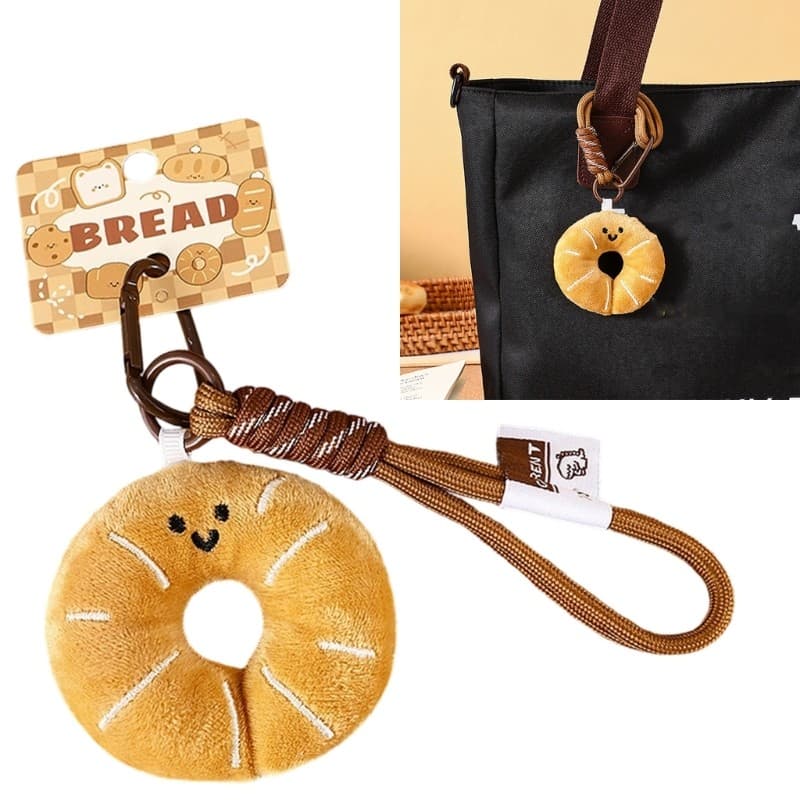 blg Chaveiro De Pão De Pelúcia Resistente Com Anel De Metal , Bolsa , Charme Para Decorações De , Chaves De Carro Leve ,