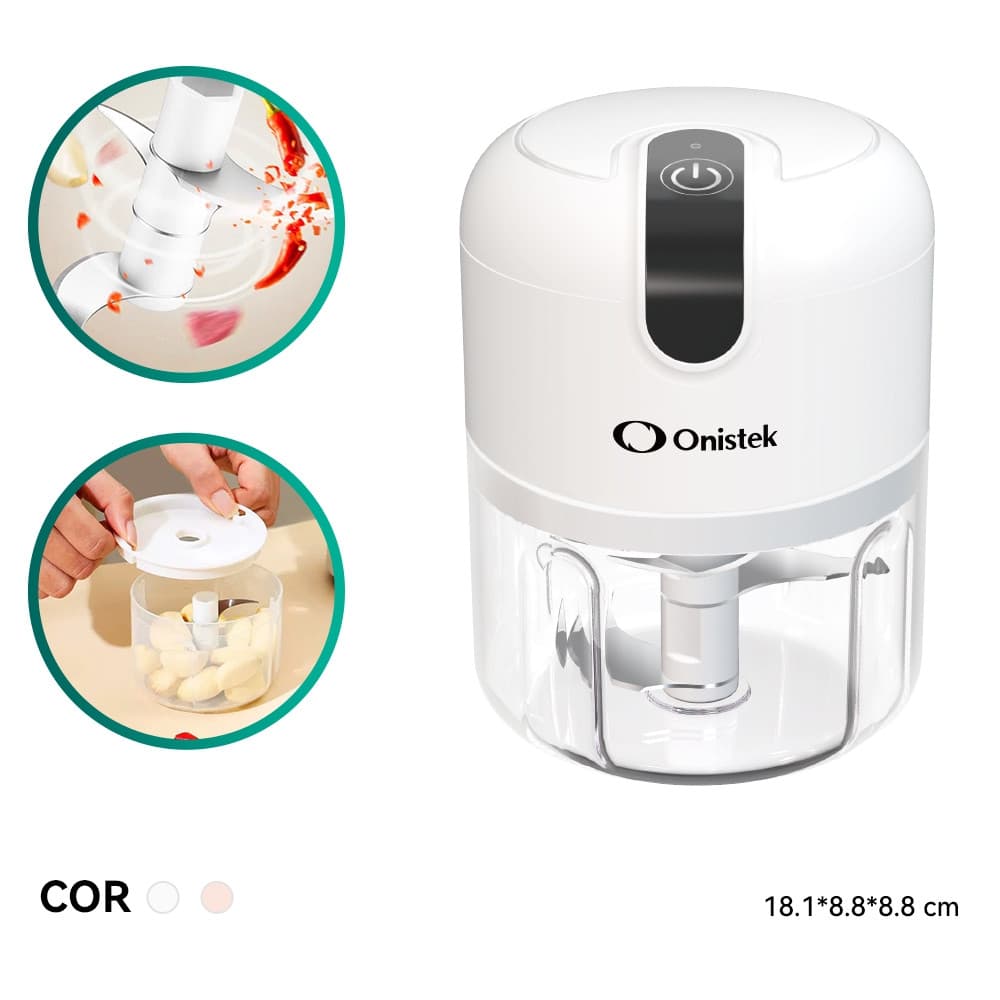 Mini Triturador De Alho Elétrico 250ml 3 Lâminas Inox - Pronta Entrega Envio Imediato ON-UD101