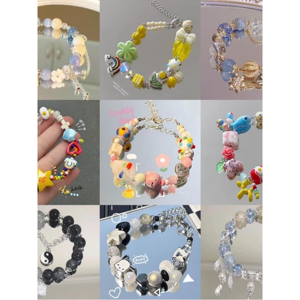 Pulseira de cristal meninas pulseira de cerâmica opala pérola dopamina pulseira High-End sentimento não-desbotamento jói