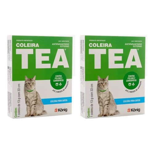 2 Coleira Antipulgas Para Gatos Tea 327  33cm - Konig