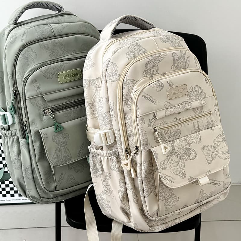 Novo urso mochila de grande capacidade Multi-camada alça de ombro larga saco de escola estudantes do ensino médio forte