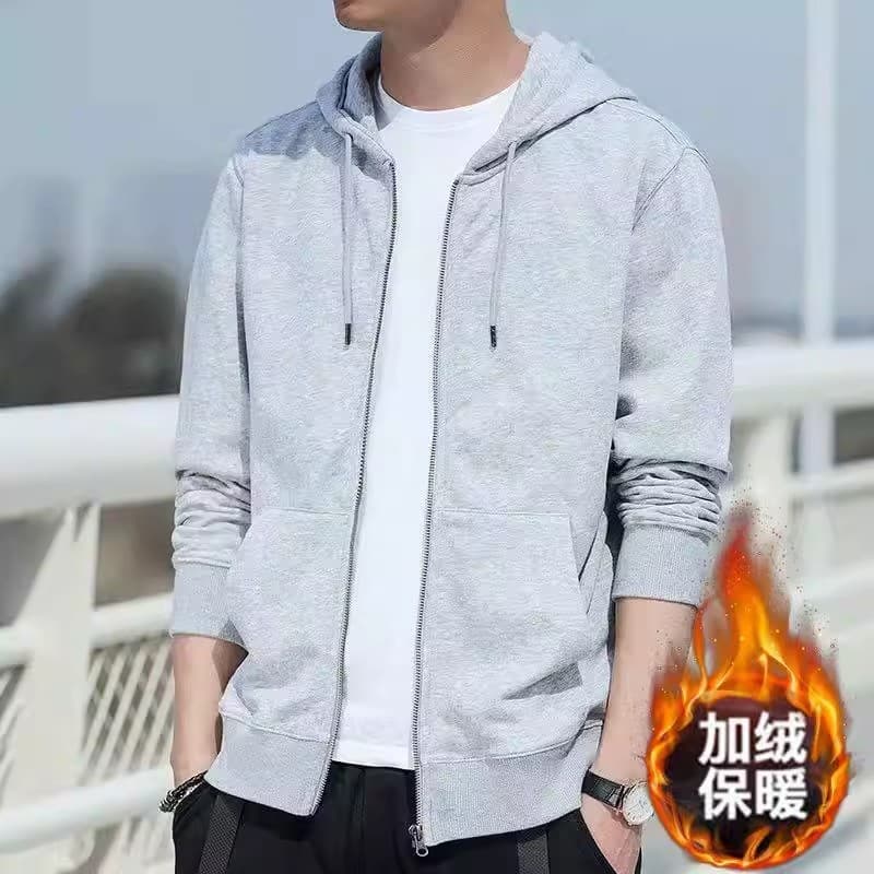 Shopping contador puxar para trás Cardigan moletom com zíper jaqueta masculina outono inverno Street Wear cor sólida com