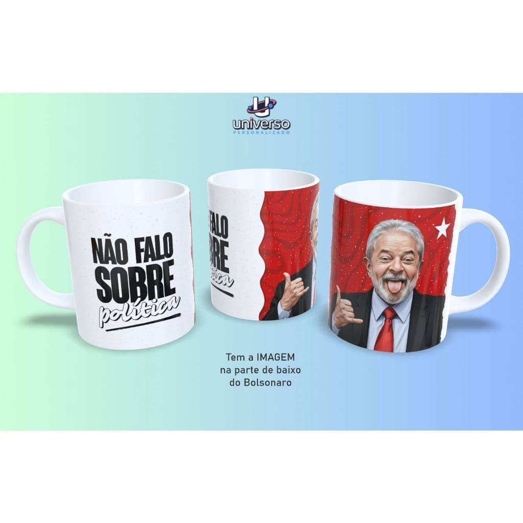 Caneca Frase Não Falo Sobre Personalizada Porcelana 325ml Presente