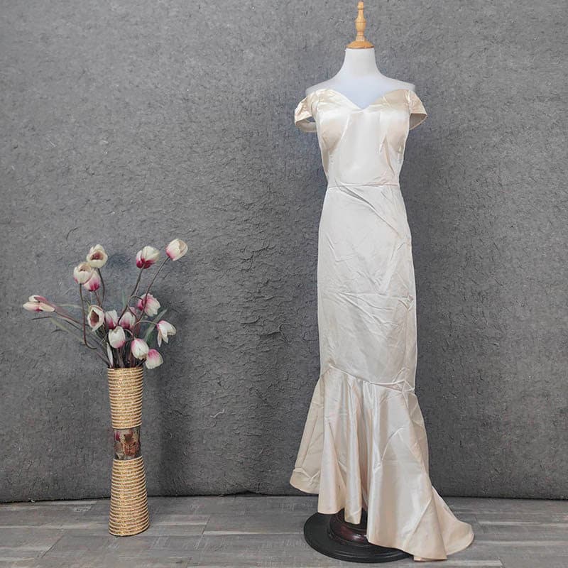 Extra grande Fishtail vestido de cor clara Casual vestido fino All-Match feminino simples mais magro olhar festa jantar