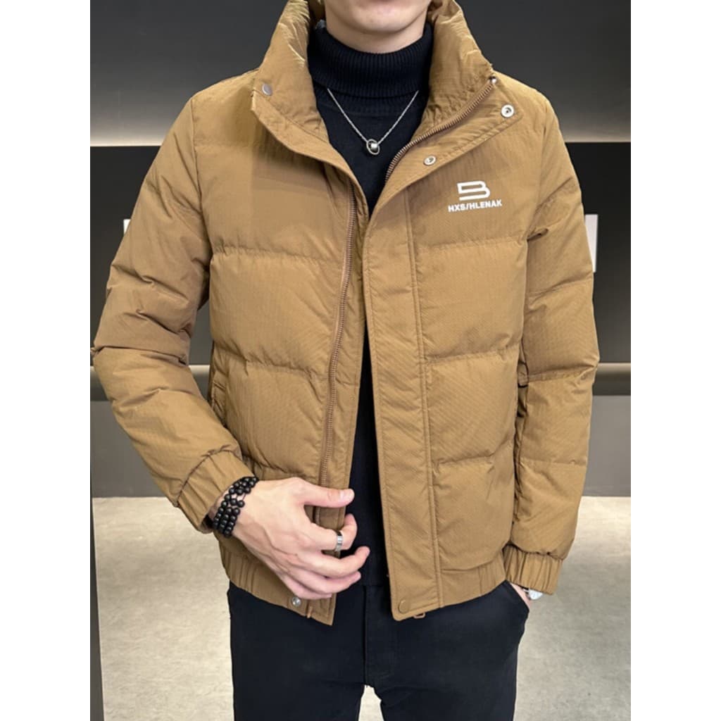 Jaqueta masculina estilo curto inverno 2024 novo estilo Street Wear gola alta rufião bonito leve engrossado quente jaque