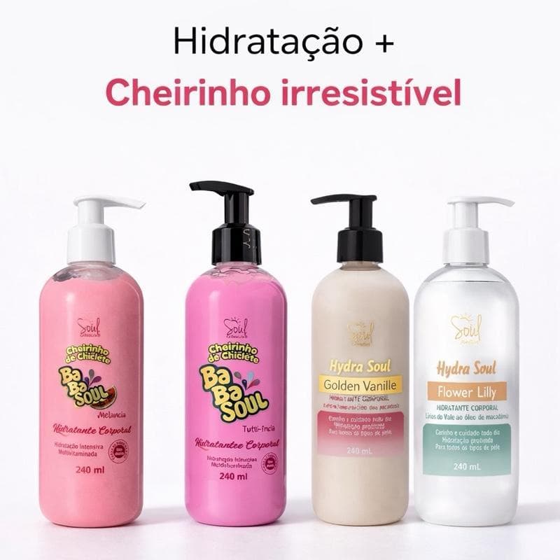 Hidratante Corporal Soul 240ml – Cheirinho Doce e Floral | Hidratação Intensa