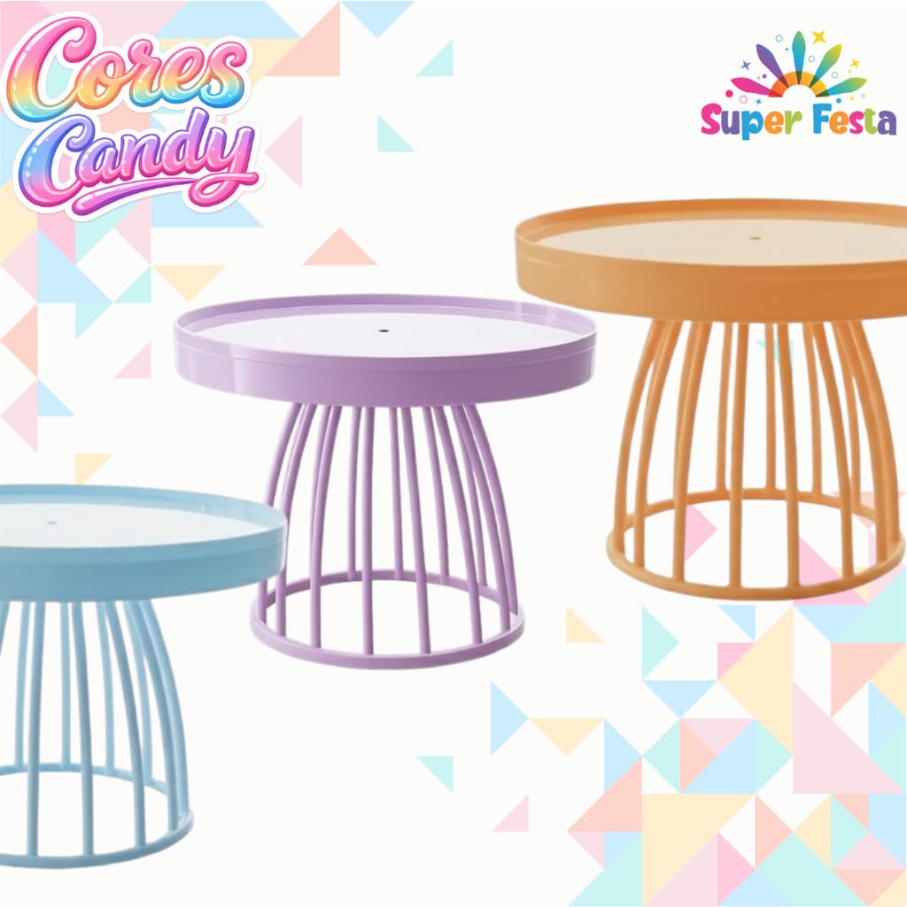 KIT CORES CANDYS, BOLEIRA ROMA BABY 18 CM DECORAÇÃO EVENTOS