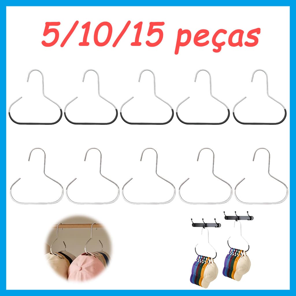5/10/15 Pçs Organizador de chapéus para bonés, artefato de armazenamento de chapéus, boné de beisebol pendurado em casa
