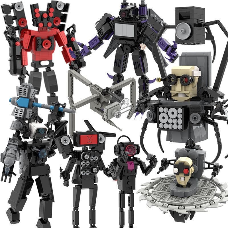 Compatível com A Lego Skibidi Toilet Titan Monitor Audio Man Modelo Bloco Construindo Brinquedos Educativos Infantis