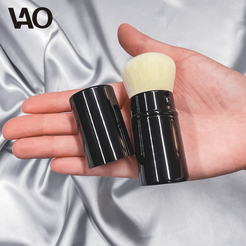 Pincel de base Mineral Pincel de pó solto Cabelo macio Fixação Maquiagem Retrátil Portátil Pincel de pó prensado Maquiag