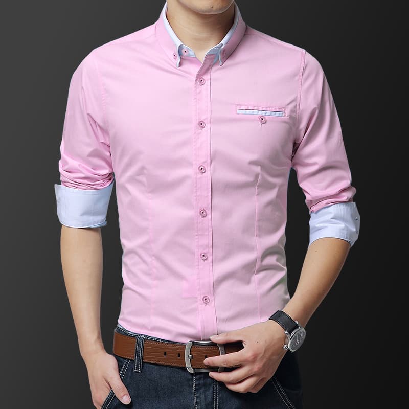 Camisa masculina de manga comprida fina puro algodão fino-ajuste ferramentas negócios camisa Casual roupas verão trabalh
