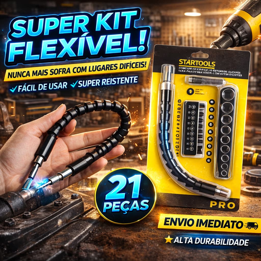 Kit De Cabo Extensor 24CM Flexível Para Parafusadeira